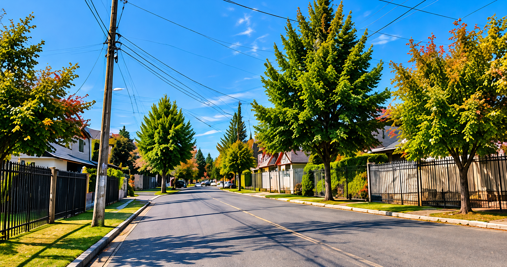 Calle residencial arbolada